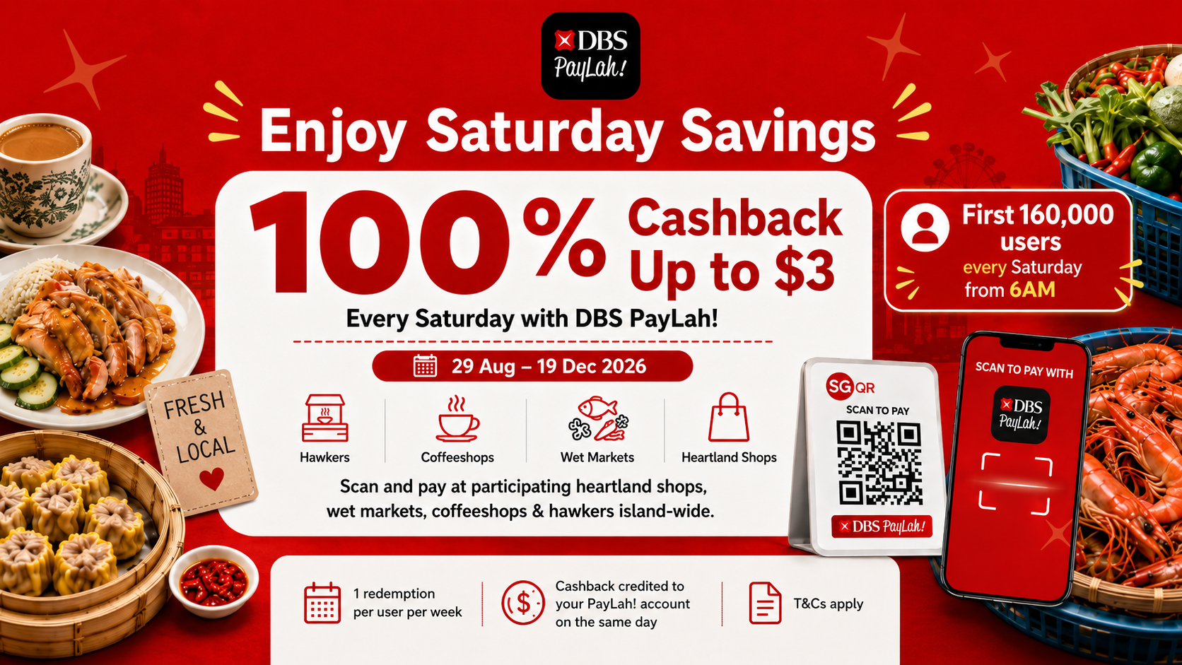 DBS PayLah! S$3 Saturday Cashback Returns From 29 Aug — Here’s How It Works